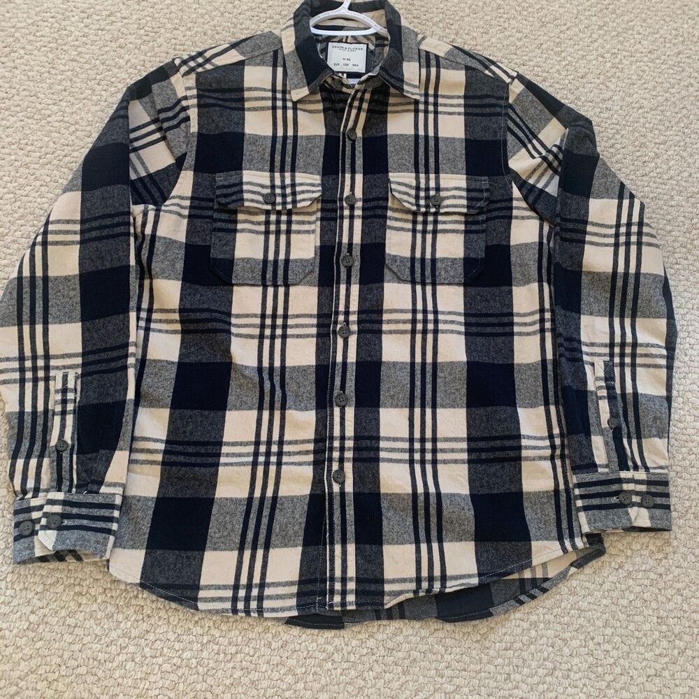 Denim & Flower Relaxed Fit 100% Cotton Plaid Shacket Size M